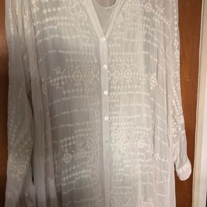 A wonderful cream embroidered cupra rayon maxi dress with slip